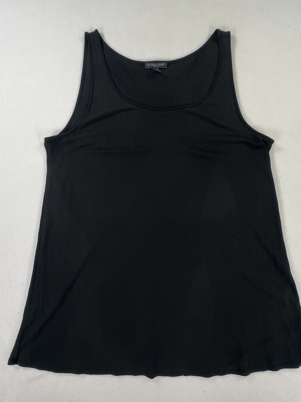 Eileen Fisher Petite Tank Top Silk Scoop Neck Black Women's Size Large